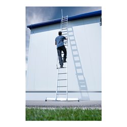 MUNK Stufen-Seilzugleiter 2-teilig mit Handlauf und Ausstiegsholm 2x12 Stufen