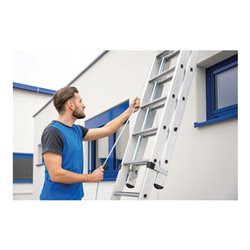 MUNK Stufen-Seilzugleiter 2-teilig mit nivello® Traverse 2x12 Stufen