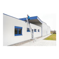 MUNK Stufen-Seilzugleiter 2-teilig mit nivello® Traverse 2x12 Stufen