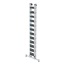 MUNK Stufen-Seilzugleiter 2-teilig mit nivello® Traverse und clip-step R13 2x12 Stufen