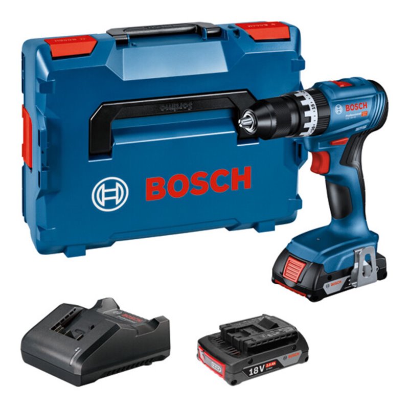 Bosch Akku-Schlagbohrschraube GSB 18V-45, 2 Akku 2,0Ah, GAL 18V-20 in L-Boxx