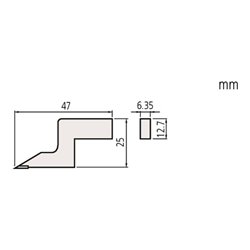 Mitutoyo Hartmetallbestückte Anreißnadel 6,35x12,7 mm, L 47 mm