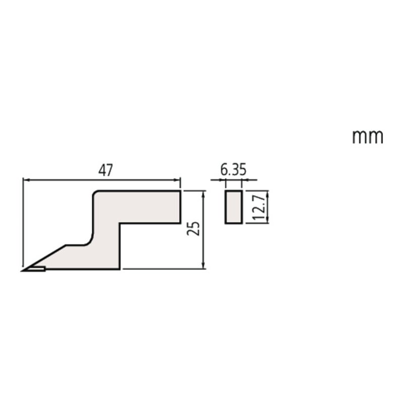 Mitutoyo Hartmetallbestückte Anreißnadel 6,35x12,7 mm, L 47 mm