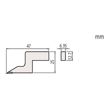 Mitutoyo Hartmetallbestückte Anreißnadel 6,35x12,7 mm, L 47 mm