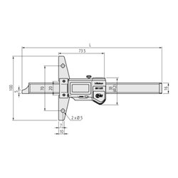 Mitutoyo Digital ABS Tiefenmessschieber IP67 0-200 mm,