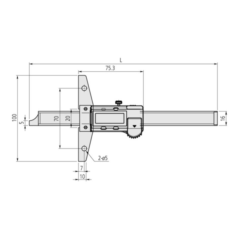 Mitutoyo Digital ABS AOS Tiefenmessschieber 0-200 mm