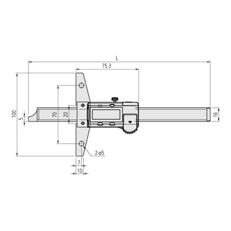 Mitutoyo Digital ABS AOS Tiefenmessschieber 0-200 mm