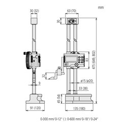 Mitutoyo Digitales Höhenmess- und Anreißgerät 0-600mm, Doppelsäule
