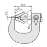 Mitutoyo Bügelmessschraube mit prismatisch angeordneten Messflächen an der Ambossseite, 1-15 mm