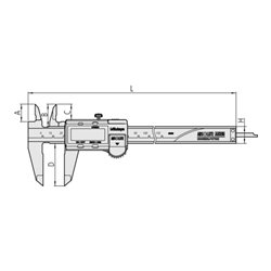 Mitutoyo Digital ABS AOS Messschieber 0-150mm, standard Tiefenmaß, ohne Datenausgang