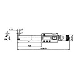 Mitutoyo Digitale 3-Linien Innenmessschraube 20-25mm, IP65, Ti-Legierung