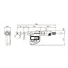 Mitutoyo Digitale Einbaumessschraube IP65 0-25mm, flach Spindel, 12/18mm ebener Schaft