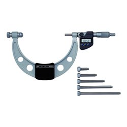 Mitutoyo Digitale Bügelmessschraube mit auswechselbarem Messamboss, 0-150 mm, IP65, inkl. 6 Ambosse