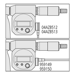 Mitutoyo Digitale Bügelmessschraube mit auswechselbarem Messamboss, 0-150 mm, IP65, inkl. 6 Ambosse