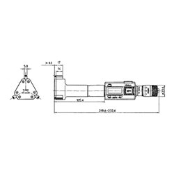 Mitutoyo Digitale 3-Linien Innenmessschraube 50-63mm, IP65, Ti-Legierung