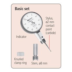 Mitutoyo Fühlhebel, horizontal 0,8 mm, 0,01 mm, 8 mm Schaft