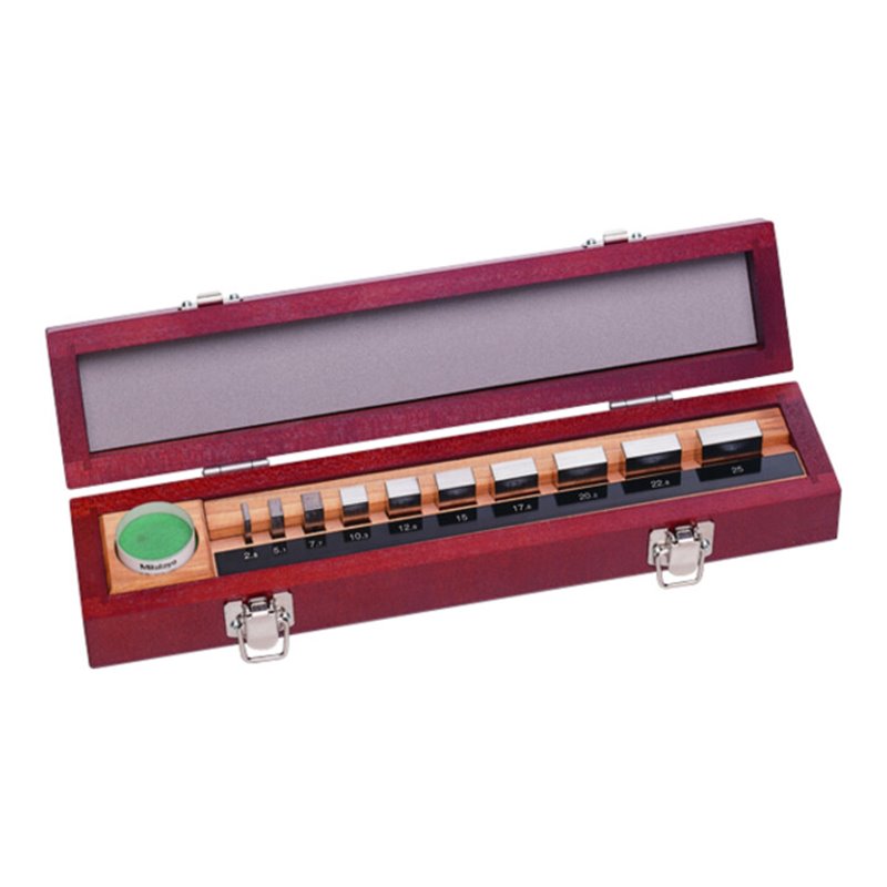 Mitutoyo Endmaßsatz, metrisch, Prüfzert., ISO 10 Endmaße, Klasse 0, Stahl, Optisches Parallel