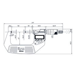 Mitutoyo Digitale Bügelmessschraube IP65 50-75mm, Digimatic