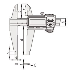 Mitutoyo Digi. ABS Messsch., Schnabelmessflächen 0-1000mm
