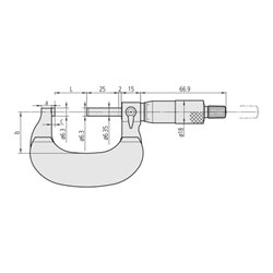 Mitutoyo Bügelmessschraube mit therm. Isolierung 0-25mm