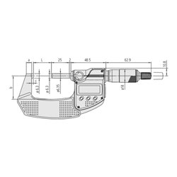 Mitutoyo Digitale Bügelmessschraube IP65 75-100 mm, ohne Datenausgang