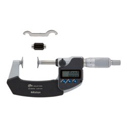 Mitutoyo Digitale Bügelmessschraube IP65 für Zahnweitenmessungen, 25-50 mm, Scheibe20 mm