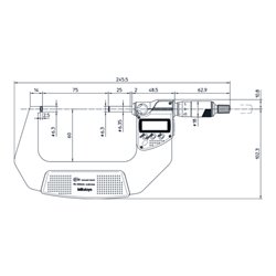 Mitutoyo Digitale Bügelmessschraube IP65 75-100mm, Digimatic