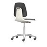 bimos Arbeitsstuhl Labsit mit Rollen, Sitz-H.450-650 mm, Kunstleder, Sitzschale weiß