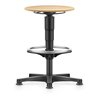 bimos Allround Hocker mit Gleiter und Fußring, Holz, Sitzhöhe 560-830 mm