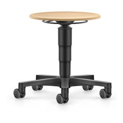 bimos Allround Hocker mit Rollen, Holz, Sitzhöhe 450-650 mm