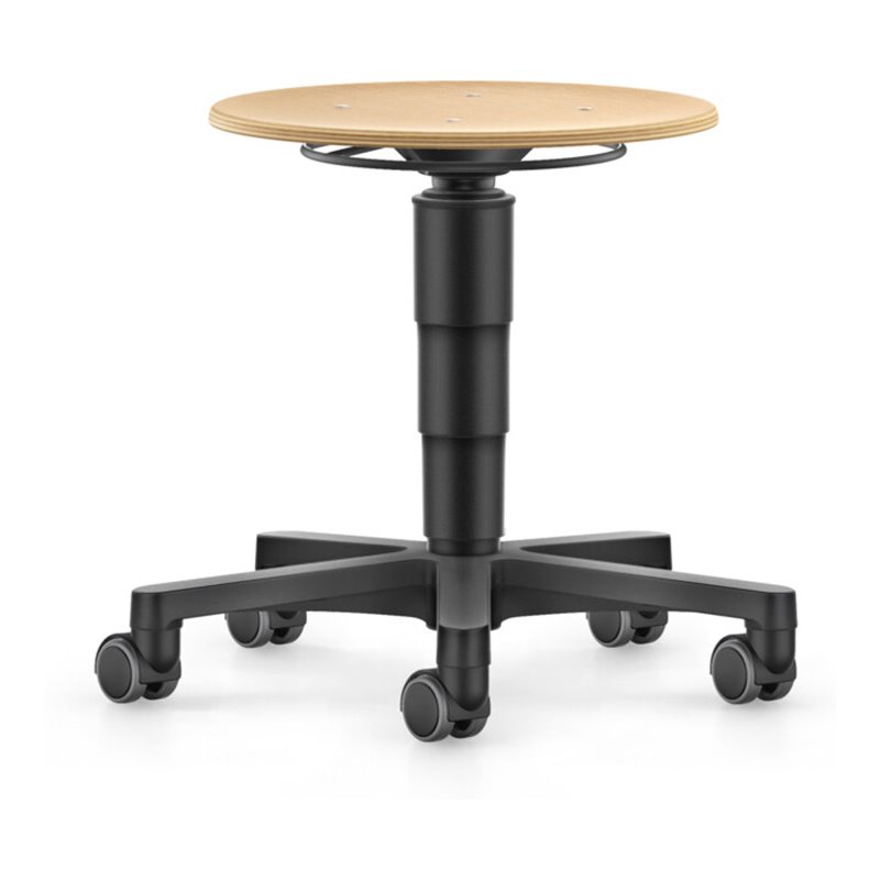 bimos Allround Hocker mit Rollen, Holz, Sitzhöhe 450-650 mm
