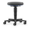 bimos Allround Hocker mit Rollen, Supertec schwarz, Sitzh.450-650 mm, Farbring blau