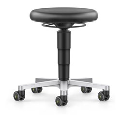 bimos ESD Hocker mit Rollen, Kunstleder schwarz, Sitzhöhe 450-650 mm