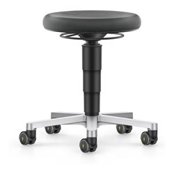 bimos ESD Hocker mit Rollen, Supertec schwarz, Sitzhöhe 450-650 mm