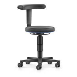 bimos Allround Hocker mit Rollen, Supertec schwarz, Sitzh.450-650 mm, Flex-Stütze
