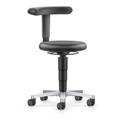 bimos ESD Hocker mit Rollen, PU schwarz, Sitzhöhe 450-650 mm, Flex-Stütze