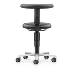bimos ESD Hocker mit Rollen, PU schwarz, Sitzhöhe 450-650 mm, Flex-Stütze