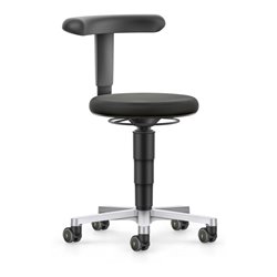 bimos ESD Hocker mit Rollen, Stoff schwarz, Sitzhöhe 450-650 mm, Flex-Stütze
