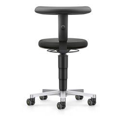 bimos ESD Hocker mit Rollen, Stoff schwarz, Sitzhöhe 450-650 mm, Flex-Stütze