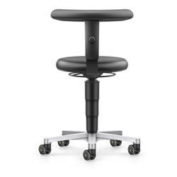 bimos ESD Hocker mit Rollen, Kunstleder schwarz, Sitzhöhe 450-650 mm, Flex-Stütze
