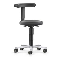 bimos ESD Hocker mit Rollen, Supertec schwarz, Sitzhöhe 450-650 mm, Flex-Stütze