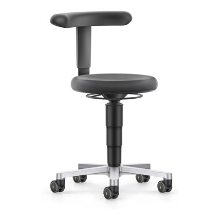 bimos ESD Hocker mit Rollen, Supertec schwarz, Sitzhöhe 450-650 mm, Flex-Stütze