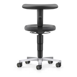 bimos ESD Hocker mit Rollen, Supertec schwarz, Sitzhöhe 450-650 mm, Flex-Stütze