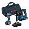 Bosch Combo Kit 2-tlg. 18V: GSR 18V-45 + GBH 18V-22 + 2 x Akku 4.0Ah, Schnellladegerät