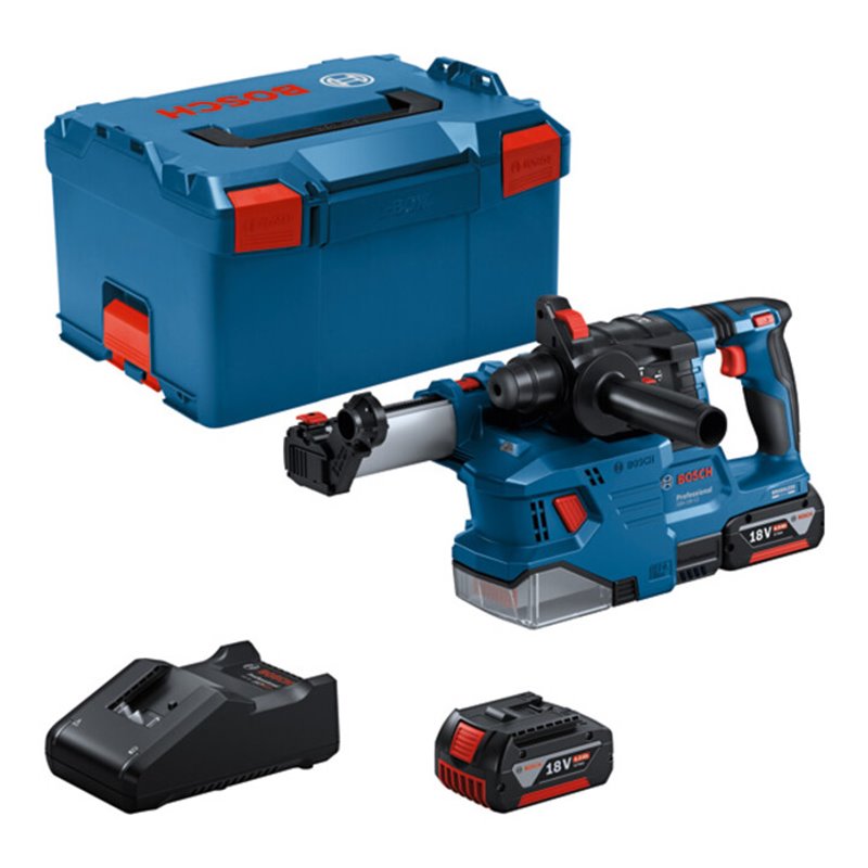 Bosch Akku-Bohrhammer mit SDS plus GBH 18V-22, 2x Akku GBA 18V4.0Ah/L-BOXX, Ringbürst.