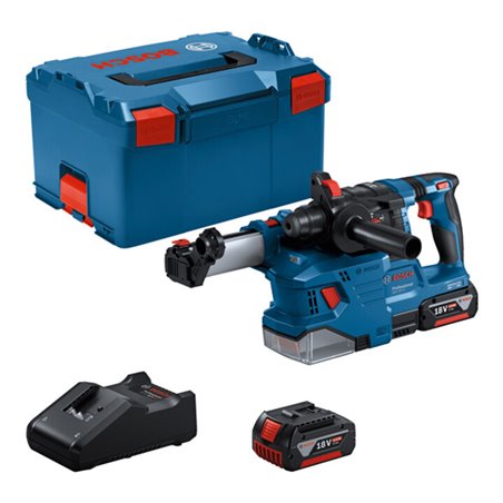 Bosch Akku-Bohrhammer mit SDS plus GBH 18V-22, 2x Akku GBA 18V4.0Ah/L-BOXX, Ringbürst.