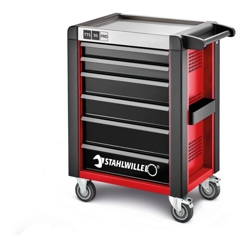 Stahlwille Werkstattwagen 95/6 PRO 6 Schubl. 496 x 827 x 1020 mm rot, RAL 3020 schwarz RAL 9005