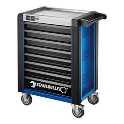 Stahlwille Werkstattwagen 95/8 PRO 8 Schubl. 496 x 827 x 1020 mm blau, RAL 270 30 35 schwarz RAL 9005