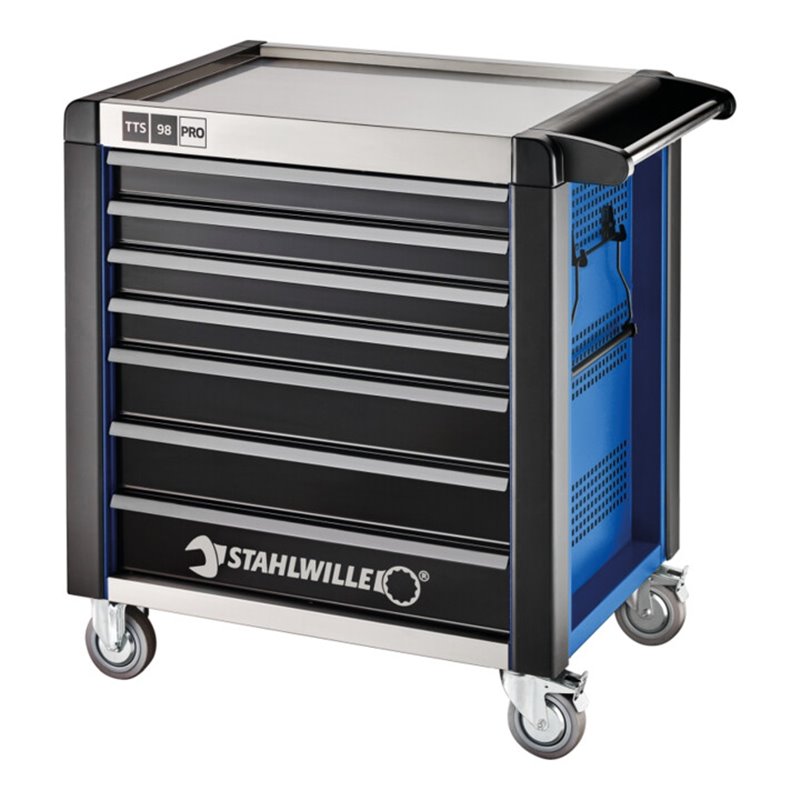 Stahlwille Werkstattwagen 98/7 PRO 7 Schubl. 651 x 1001 x 1020 mm blau, RAL 2703035 schwarz RAL 9005