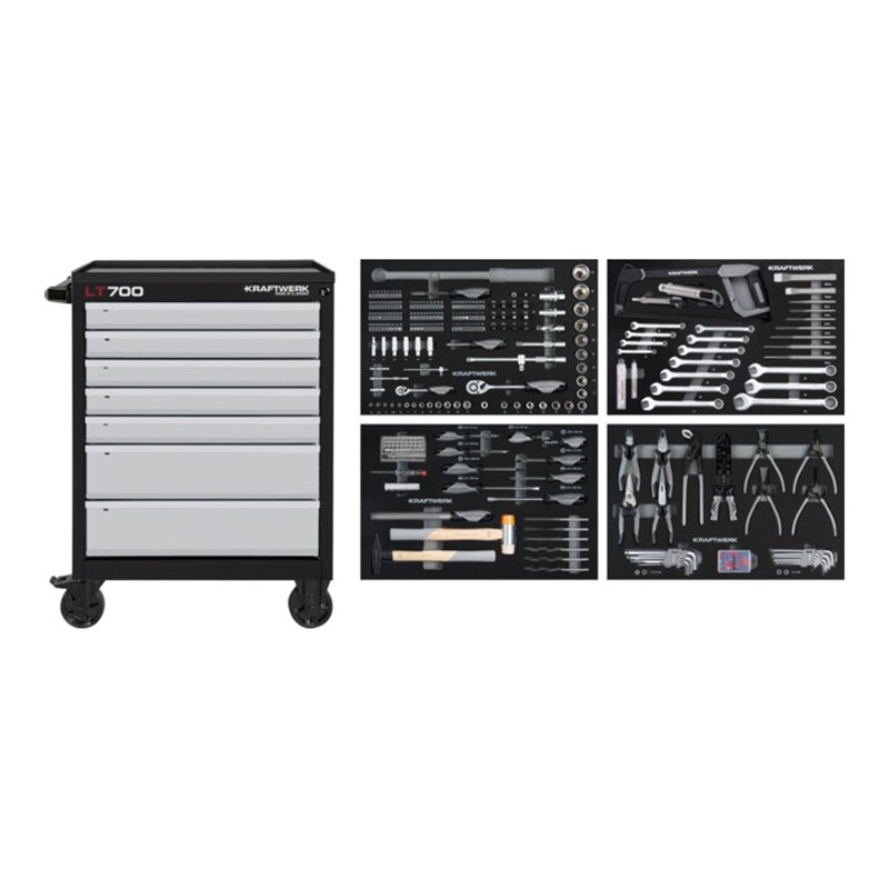 Kraftwerk Werkstattwagen BASIC LINE LT 700, 7 Schubladen, 337-tlg.